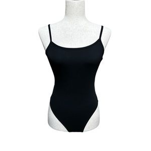 Madewell Black Thin-Strap Scoop Neck Bodysuit